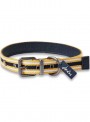 Dog Collar leather nylon Yellow Striped from Joules