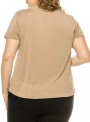 Bamboo short sleeve top Curvy Classic Flare Taupe