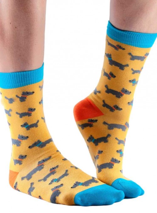 Bamboo Socks with organic cotton Gold Westie from Doris &amp; Dude
