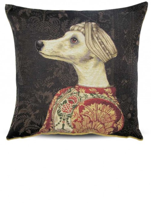 Pillow cover jacquard woven with Whippet Francesca