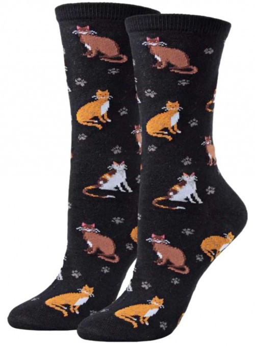 Bamboo Socks for women with cats Cats & Paws