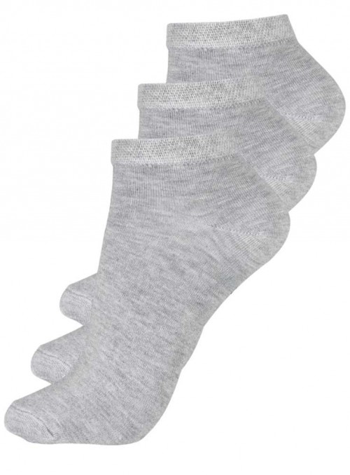 3 pack ankle bamboo socks grey