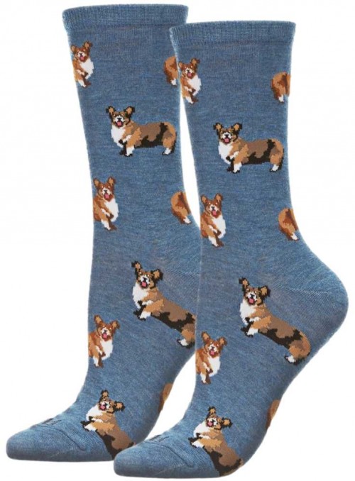 Bamboo Socks for women with dogs Corgi